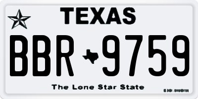 TX license plate BBR9759
