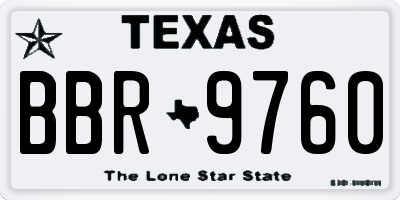 TX license plate BBR9760