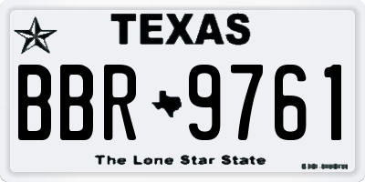 TX license plate BBR9761