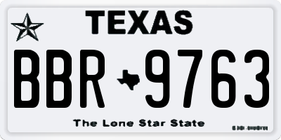 TX license plate BBR9763