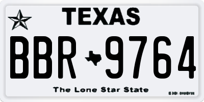 TX license plate BBR9764