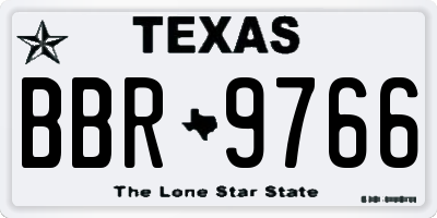 TX license plate BBR9766