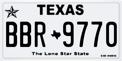 TX license plate BBR9770