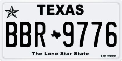 TX license plate BBR9776