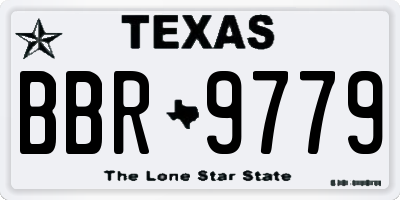 TX license plate BBR9779