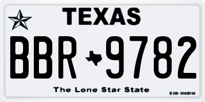 TX license plate BBR9782