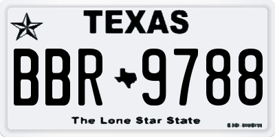 TX license plate BBR9788
