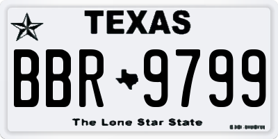 TX license plate BBR9799