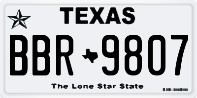 TX license plate BBR9807