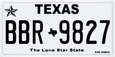 TX license plate BBR9827