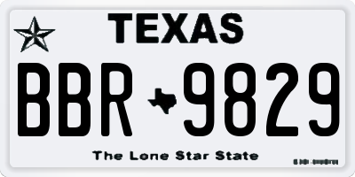 TX license plate BBR9829