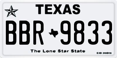 TX license plate BBR9833