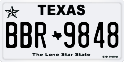 TX license plate BBR9848