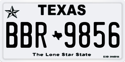 TX license plate BBR9856
