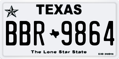 TX license plate BBR9864