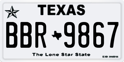 TX license plate BBR9867