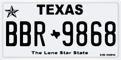 TX license plate BBR9868