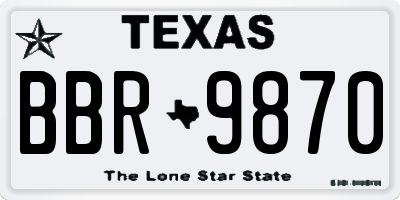 TX license plate BBR9870