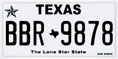 TX license plate BBR9878