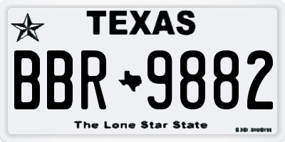TX license plate BBR9882