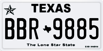TX license plate BBR9885