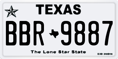 TX license plate BBR9887