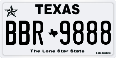 TX license plate BBR9888