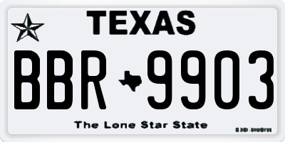 TX license plate BBR9903