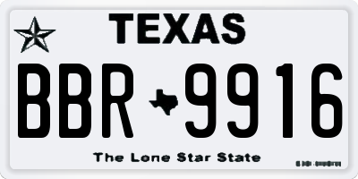 TX license plate BBR9916