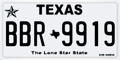TX license plate BBR9919