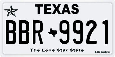 TX license plate BBR9921
