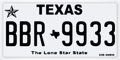 TX license plate BBR9933