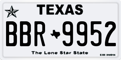 TX license plate BBR9952