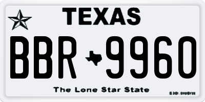 TX license plate BBR9960