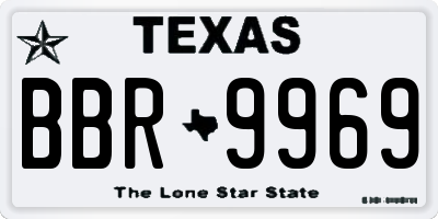 TX license plate BBR9969