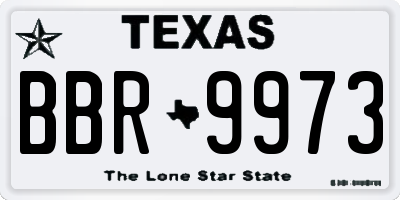 TX license plate BBR9973