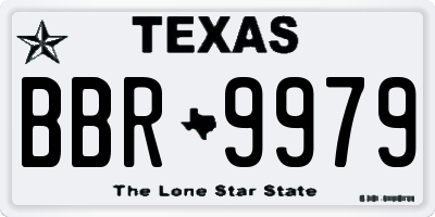 TX license plate BBR9979