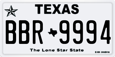 TX license plate BBR9994