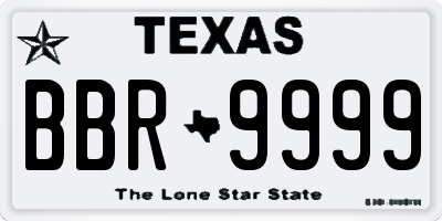 TX license plate BBR9999