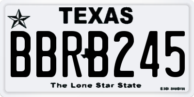 TX license plate BBRB245