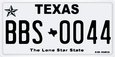 TX license plate BBS0044