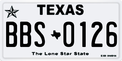TX license plate BBS0126