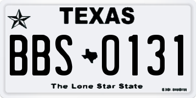 TX license plate BBS0131