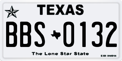 TX license plate BBS0132