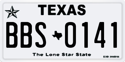 TX license plate BBS0141