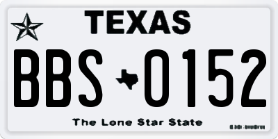 TX license plate BBS0152