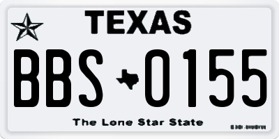 TX license plate BBS0155