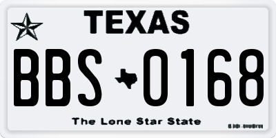 TX license plate BBS0168