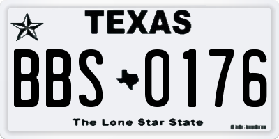 TX license plate BBS0176