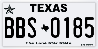 TX license plate BBS0185